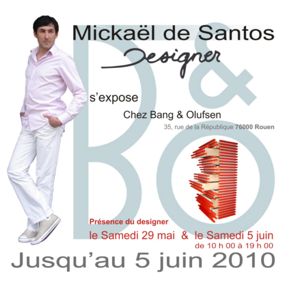 le designer mickael de santos expose ses creations chez bang et olufsen de rouen .. chaise design, table design, lustre, fauteuils, canap design desantos.com,bang olufsen de santos